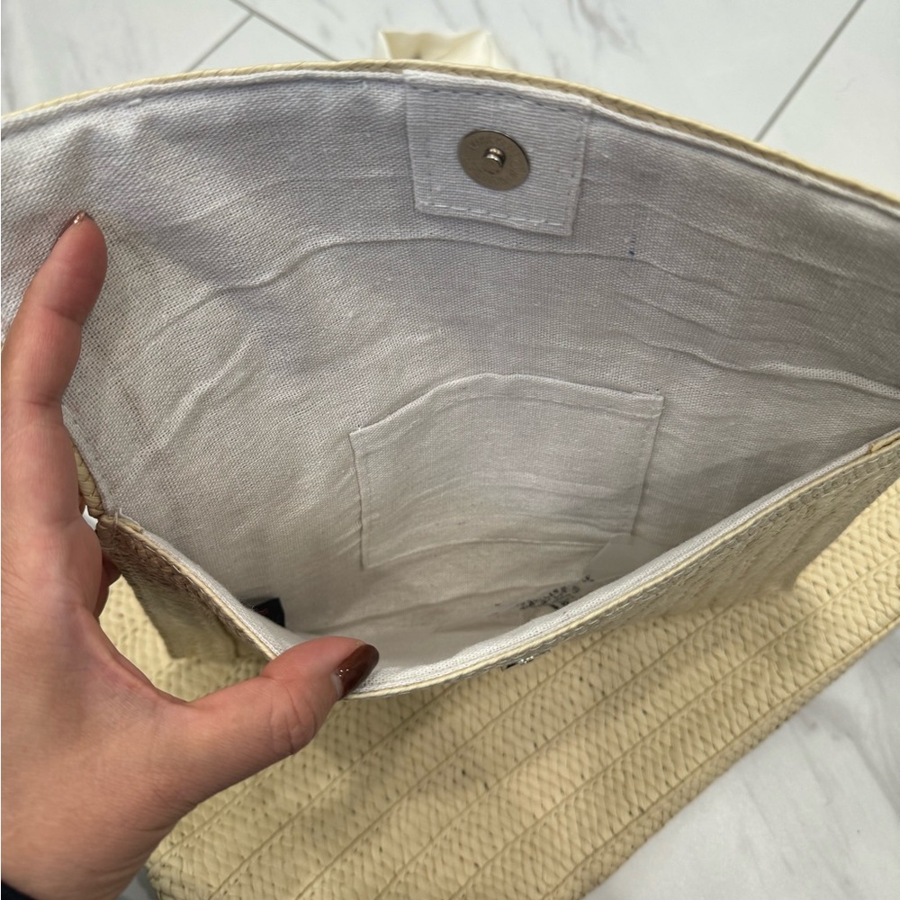 Straw Beach Tote and Clutch Set With Fabric Handle👝👜 - Picture 9 of 10